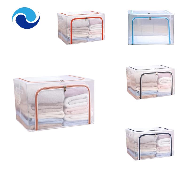 Hộp Đựng Quần Áo Khung Thép Trong Suốt Có Thể Gấp Gọn Tiện Dụng