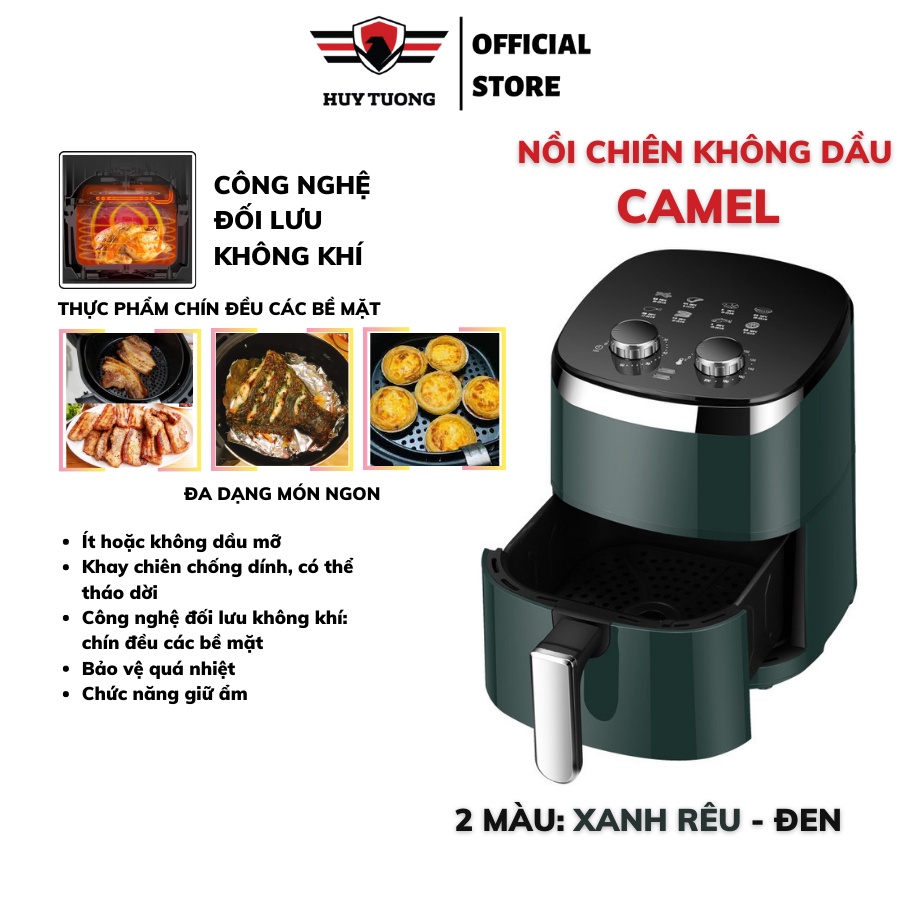 Nồi chiên không dầu Camel dung tích 10L, công suất 1500W, bảo hành 12 tháng, lỗi 1 đổi 1 - Huy Tưởng