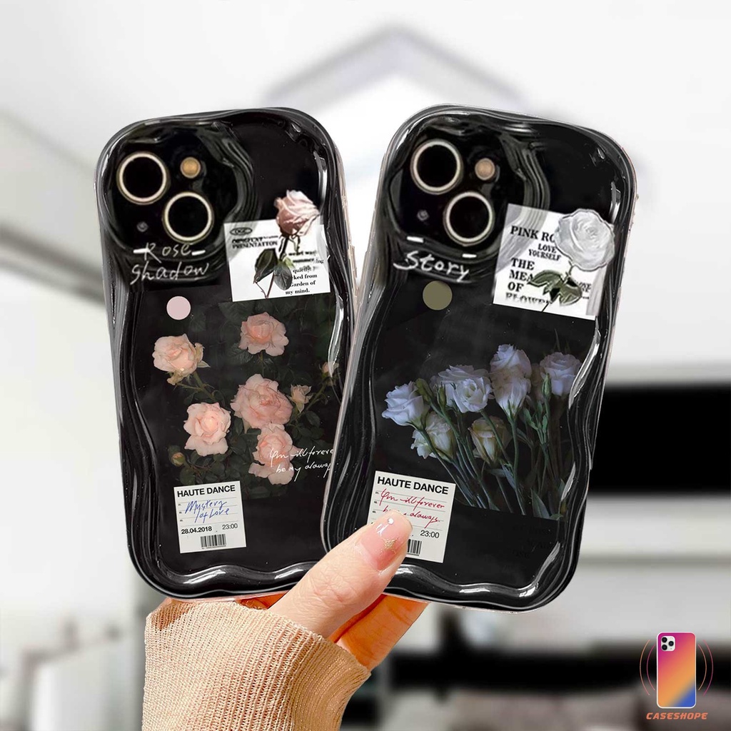 Ốp Điện Thoại Viền Cong Hình Hoa Hồng 3D Cho VIVO Y20 Y21 2021 Y16 Y12S Y12 Y56 Y02A Y15S Y22 Y22S Y35 Y15C Y91C Y21A Y21T Y30 Y21S Y21E Y21G Y20S Y12i Y3S Y33T Y15A Y01 Y02 Y01A Y91 Y30i Y93 Y95 Y15 Y17 Y50