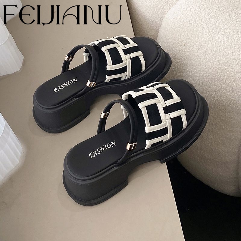 FEIJIANU dép sandal nữ giày sandal nữ dép đế cao đi biển Thoải Mái Xinh Xắn  26Z23063017