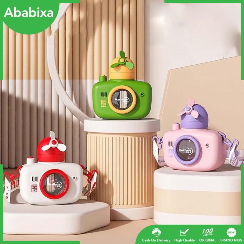 Bình Nước Hình Máy Ảnh Dung Tích 550ml Có Ống Hút Và Dây Đeo Cho Bé