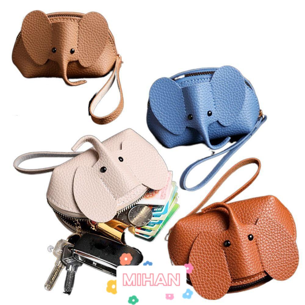 MIHAN1 Túi Đựng Điện Thoại / Tai Nghe / Tiền Xu / Son Môi Hình Chú Voi Dễ Thương