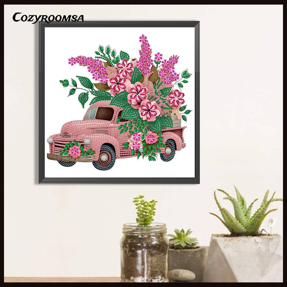 Bộ Tranh Đính Đá 5D Họa Tiết Xe Hơi Phong Cách Vintage Độc Đáo DIY Dùng Trang Trí