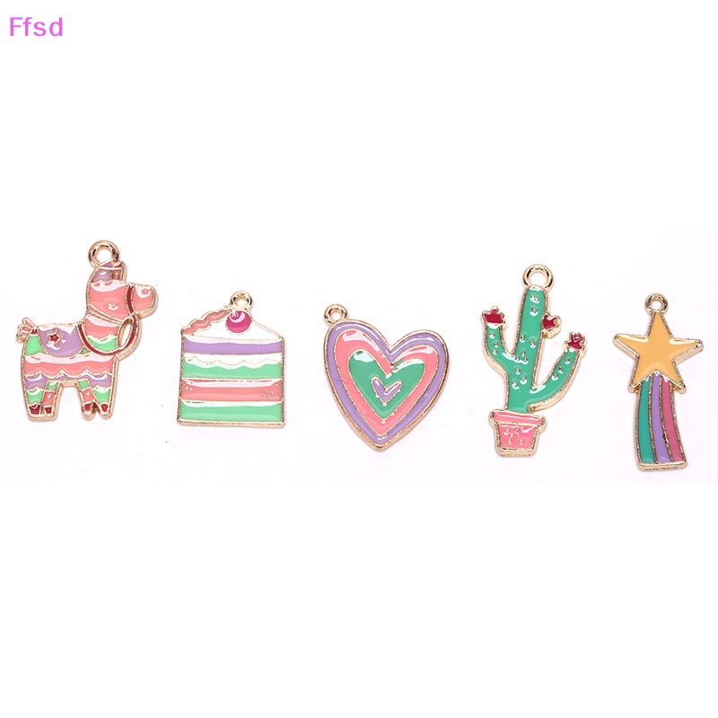 Set 10 Mặt Dây Chuyền Hợp Kim Tráng Men DIY Làm Quà Tặng * Bán Chạy {Ffsd}} Ffsd}} Nhiều Kiểu Dáng Tùy Chọn