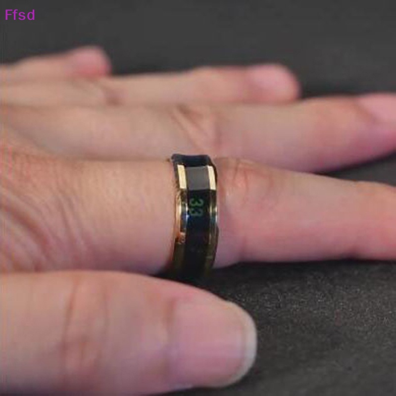{Ffsd} Nhẫn Cặp Đôi Cảm Biến Nhiệt Độ Thông Minh Không Thấm Nước
