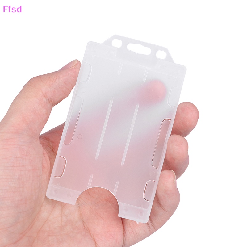 Bộ 4 Bao Đựng Thẻ ID Bằng Nhựa Cứng Hai Mặt Đa Năng Unisex