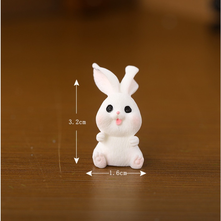 Mô hình lễ hội thỏ đua thuyền decor trang trí terrarium, chậu cây