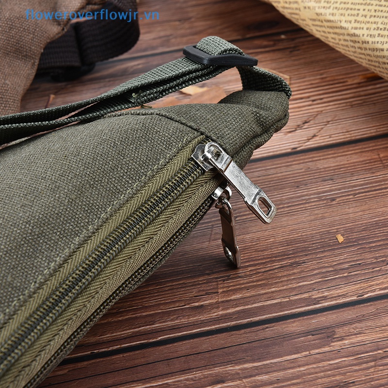 1 Túi Đeo Thắt Lưng Bằng Vải canvas Sức Chứa Lớn Có Khóa Kéo Dùng Khi Chạy Bộ / Cắm Trại / Leo Núi