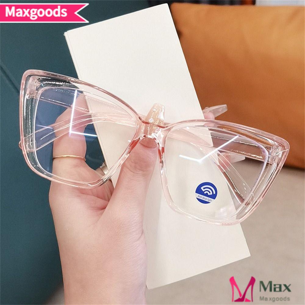 MAXG Mắt Kính Gọng Nhựa PC Trong Suốt Siêu Nhẹ Chống Tia UV Màu Trơn Thời Trang Cho Nữ