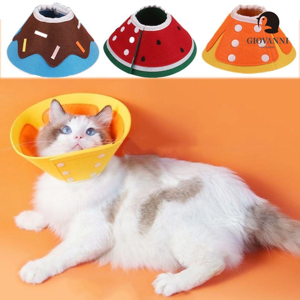 GIOVANNI Vòng Cổ Elizabethan Bằng Vải Nỉ Mềm Mại Chống Cắn Dễ Thương Cho Thú Cưng Sau Khi Phẫu Thuật