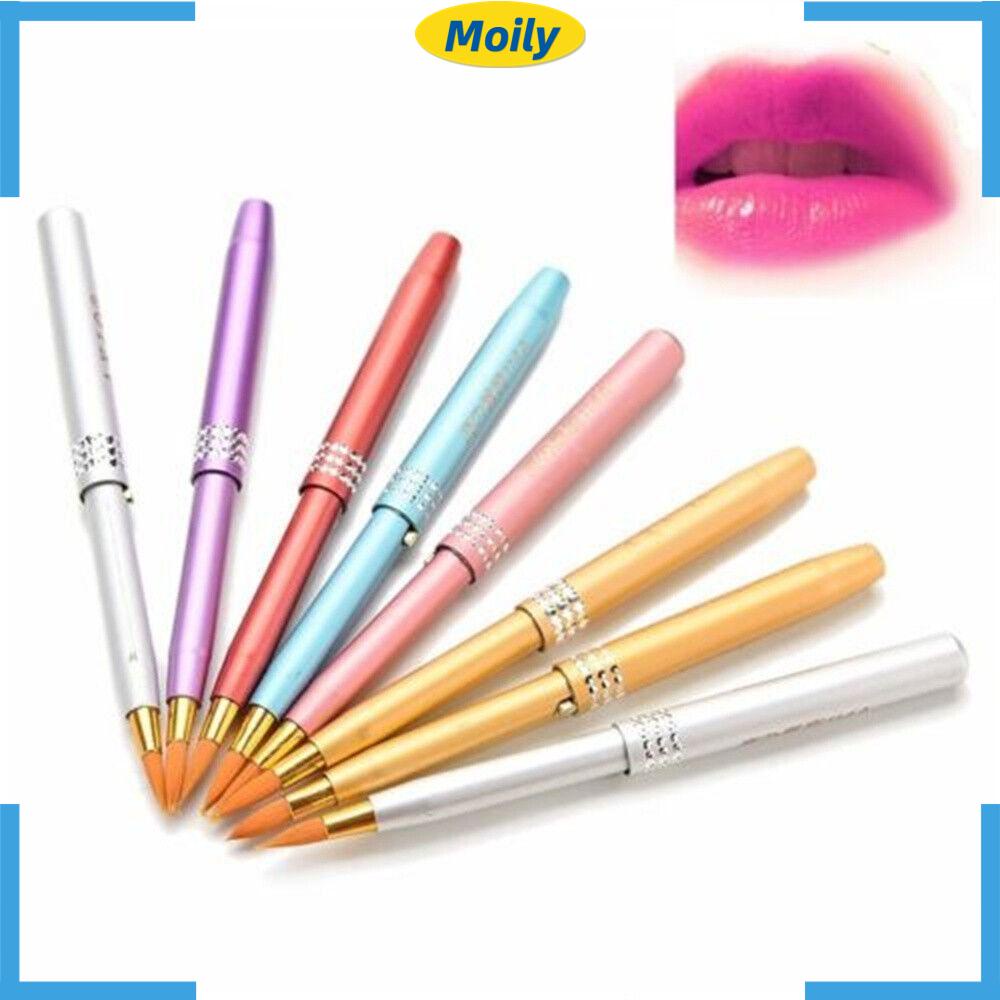 MOILYVN Set 12 Cọ Tô Son Môi Sợi Tổng Hợp Thiết Kế Có Thể Thu Gọn Tiện Dụng