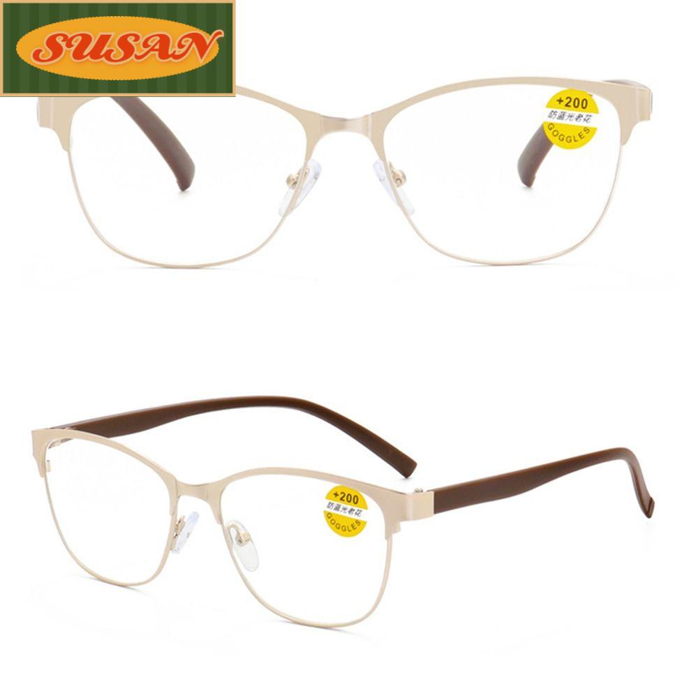 SUSANS Kính Đọc Sách Gọng Kim Loại Chống Ánh Sáng Xanh Thiết Kế Đơn Giản Cho Nam