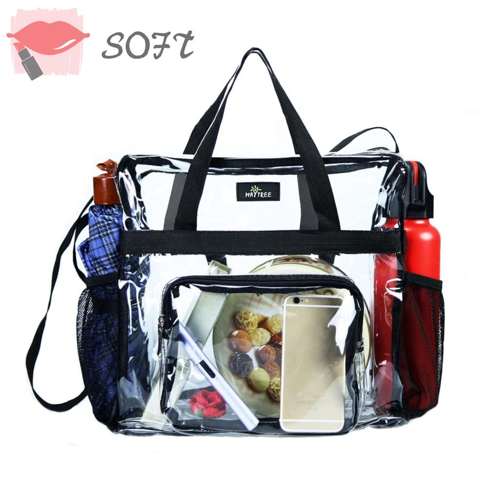 SOFTNESS Túi Đeo Vai / Xách Tay Bằng PVC Trong Suốt Sức Chứa Lớn Thời Trang Cho Nam Và Nữ