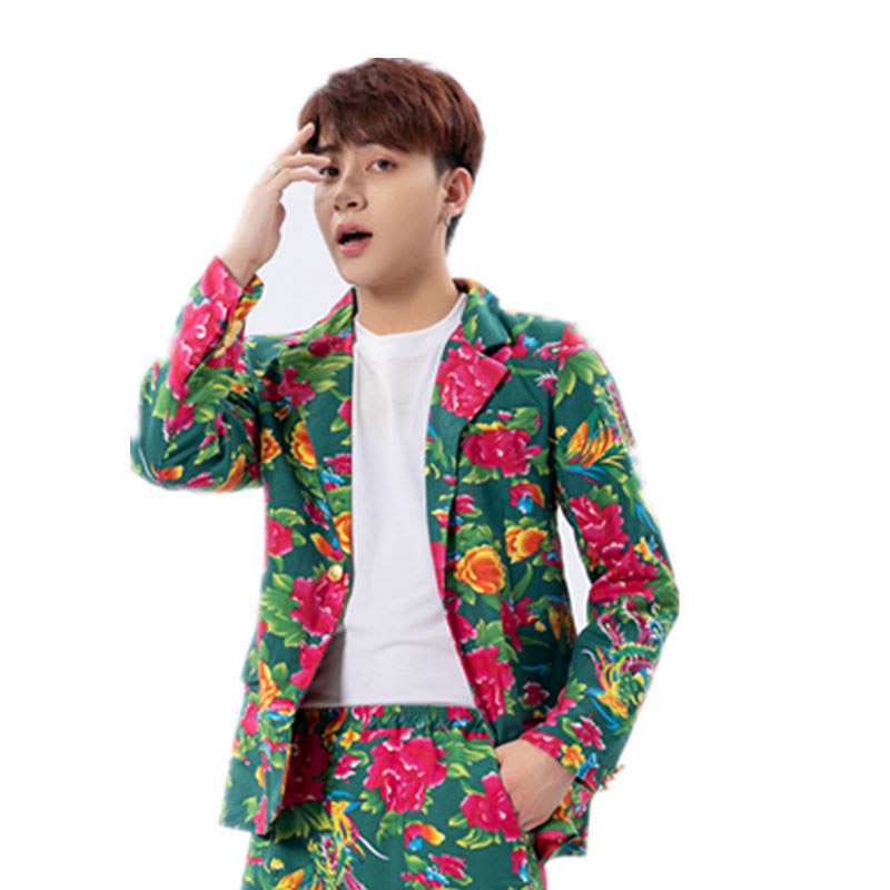 Áo khoác HANLU họa tiết đầy màu sắc thoải mái thoáng khí thời trang cho nam