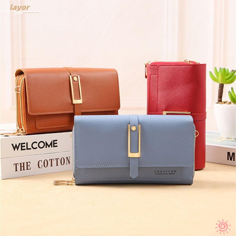 LAY Túi Đeo Chéo Vai Bằng Da PU Đa Chức Năng Thời Trang Cho Nữ