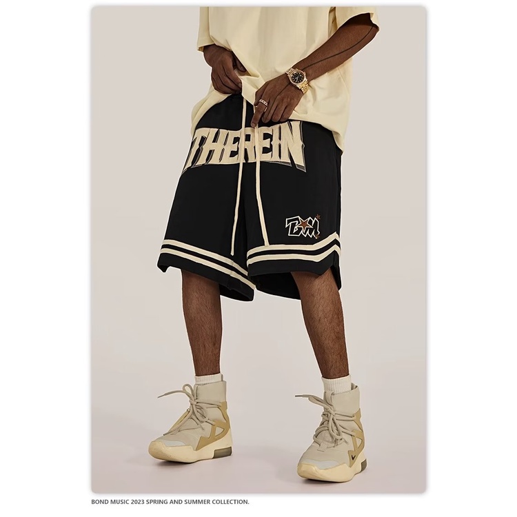 Quần Short Thể Thao Bóng Rổ Da Lộn Thêu Ba Chiều 430g Kiểu Mỹ Cá Tính