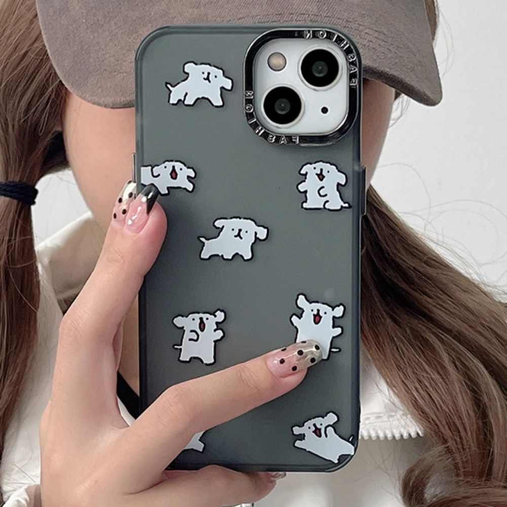 Ốp Điện Thoại TPU Dẻo Mạ Điện In Hình Chú Chó Đáng Yêu Thời Trang Cho iPhone 14 13 12 11 Pro Max X XR 8 7 Plus