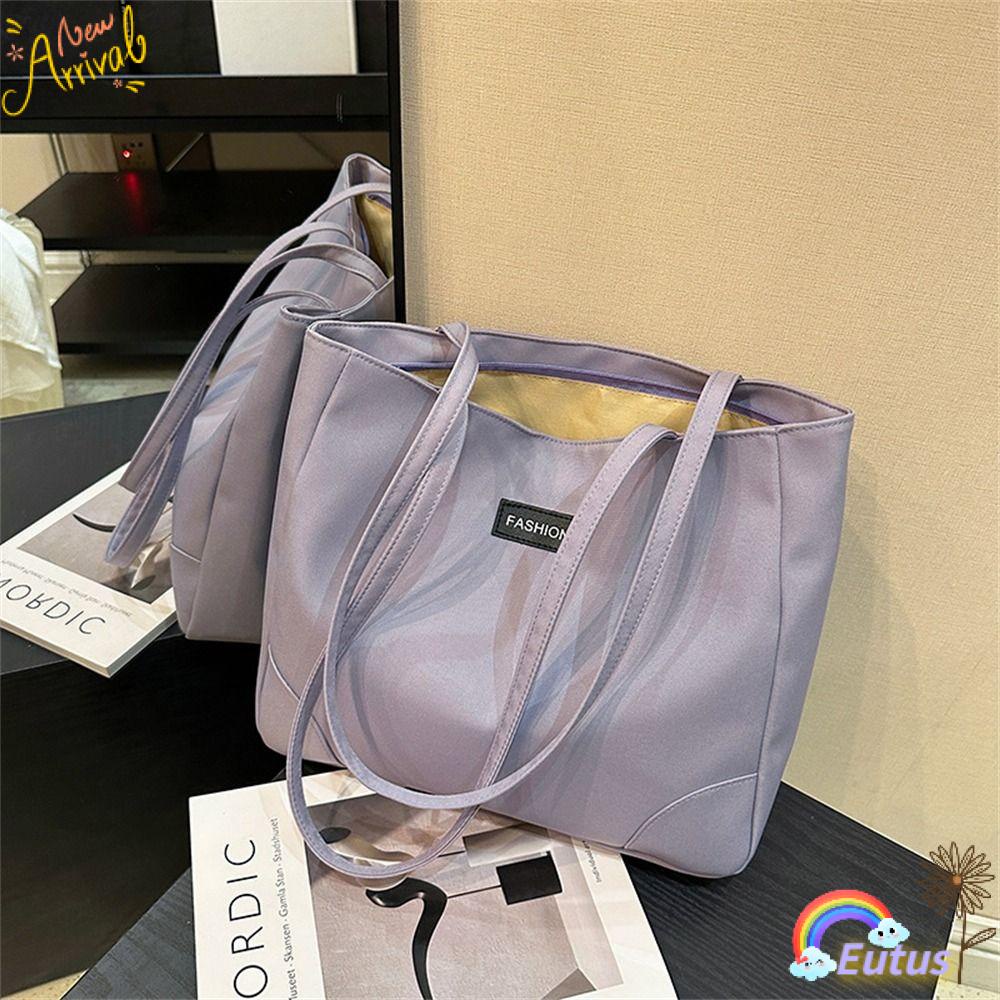 EUCA Túi Xách Da PU Màu Trơn Cỡ Lớn Thời Trang Cho Nữ