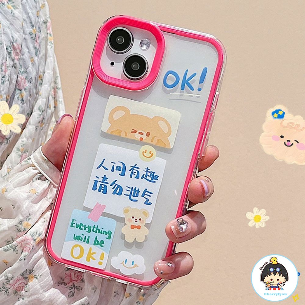 Ốp Điện Thoại TPU Mềm Chống Sốc In Hình Gấu Hoạt Hình Thời Trang Cho IPhone 14 13 12 11 Pro Max X XR 8 7 Plus