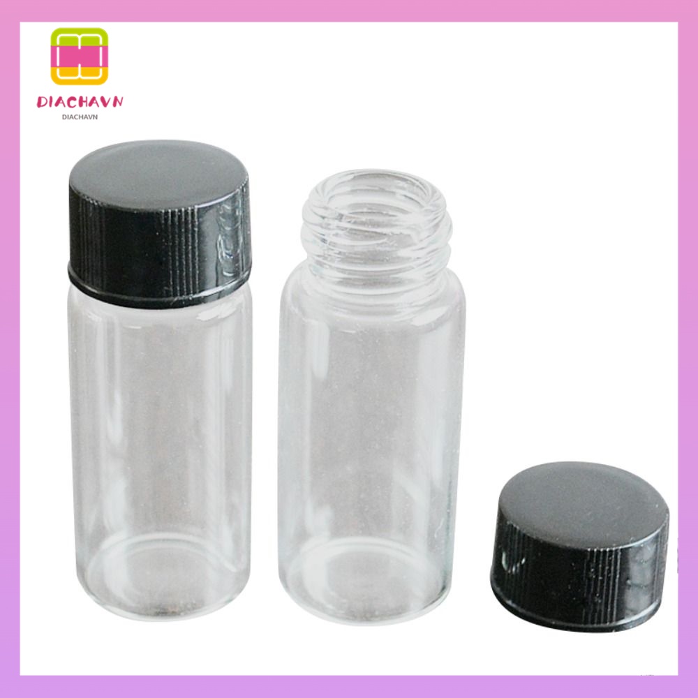DIACHAVN Set 10 Chai Thủy Tinh Trong Suốt Có Nắp Ốc Vít Lắp Đặt 10ml Dùng Trong Phòng Thí Nghiệm