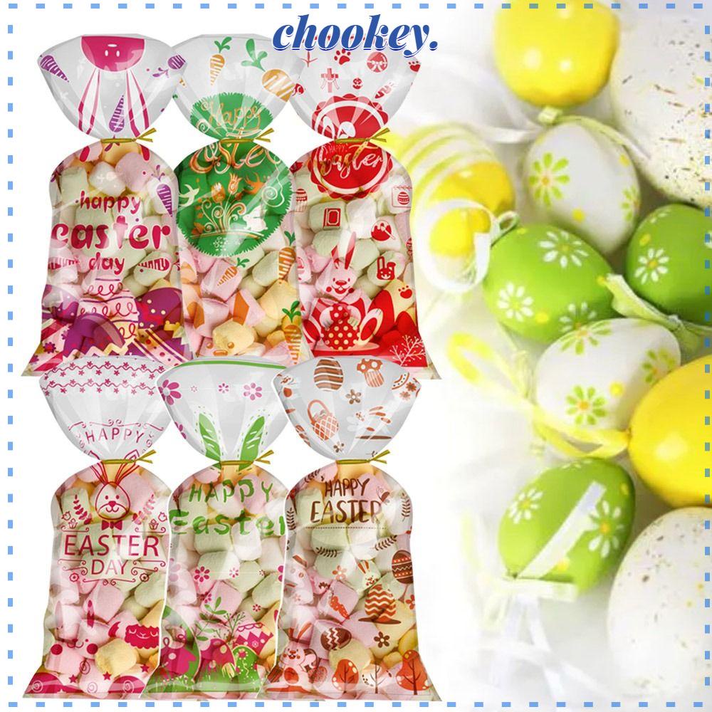 CHOOKEY Set 50 Túi Đựng Kẹo Hình Thỏ Phục Sinh Dễ Thương