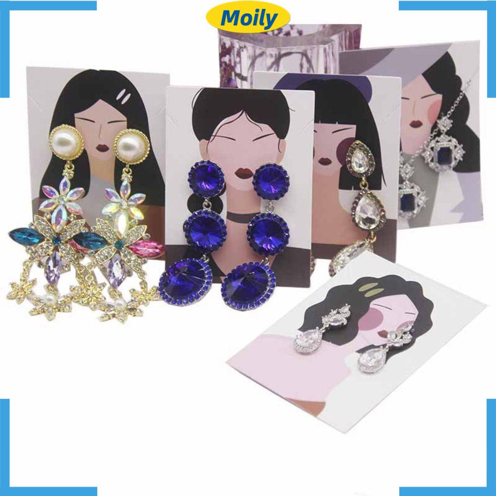MOILYVN Set 100 Tấm Thẻ Trưng Bày Bông Tai Nhiều Màu Sắc DIY