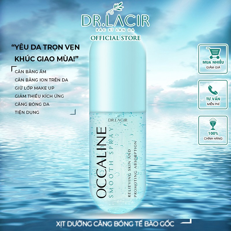 Xịt dưỡng ẩm DR.LACIR căng bóng tế bào gốc occaline smooth spray, 100ml, myphamviets