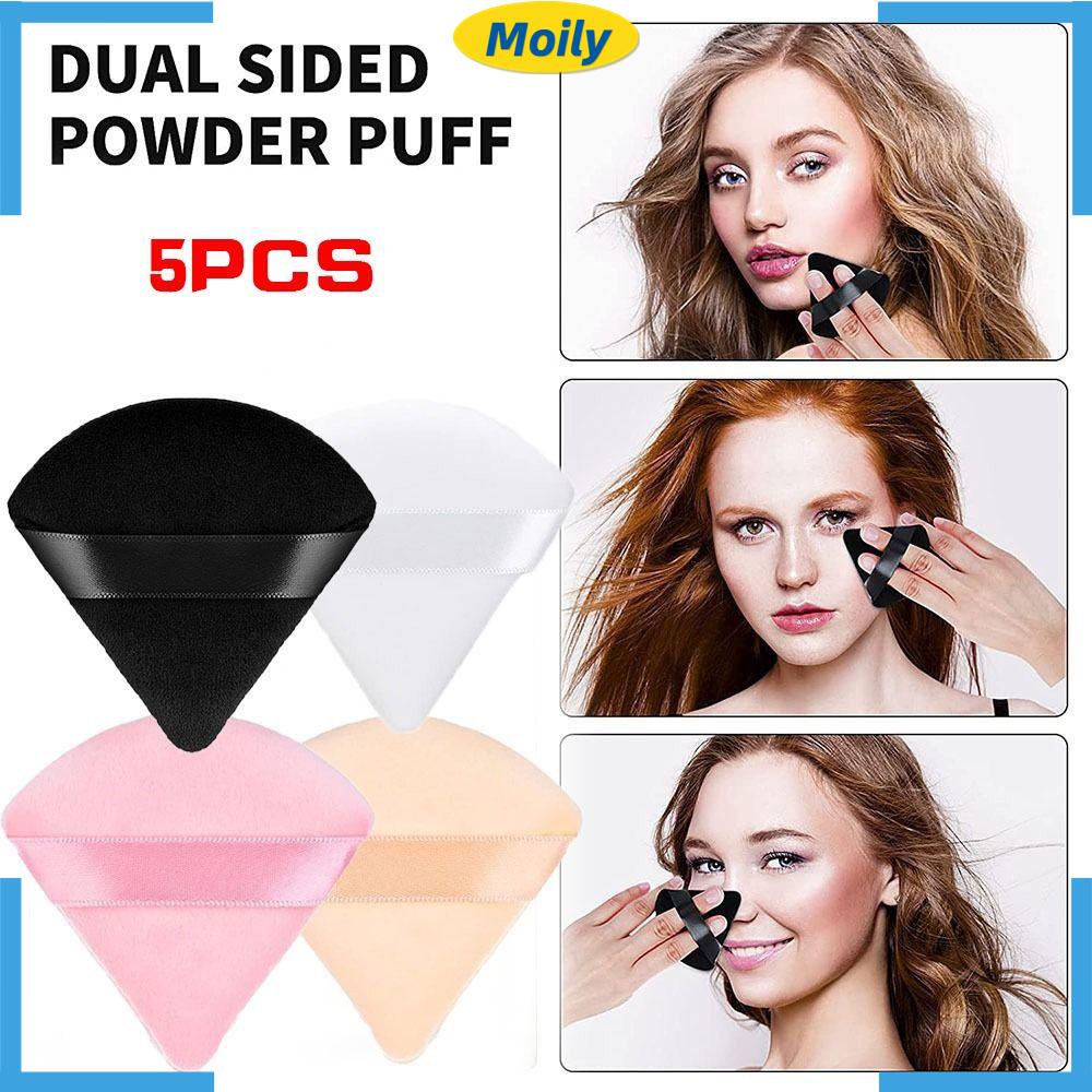 MOILYVN Set 5 Mút Trang Điểm Hình Tam Giác Mềm Mại Có Thể Giặt Được