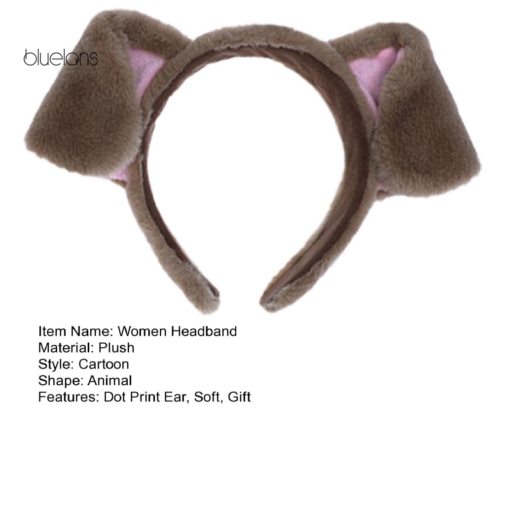 Băng Đô Tai Thú Nhồi Bông Họa Tiết Chấm Bi Dễ Thương Cho Người Lớn Và Trẻ Em