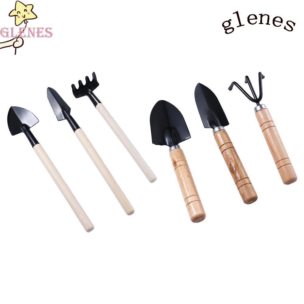 GLENES Xẻng Sắt Đào Đất Làm Vườn Đa Năng Có Tay Cầm Bằng Gỗ