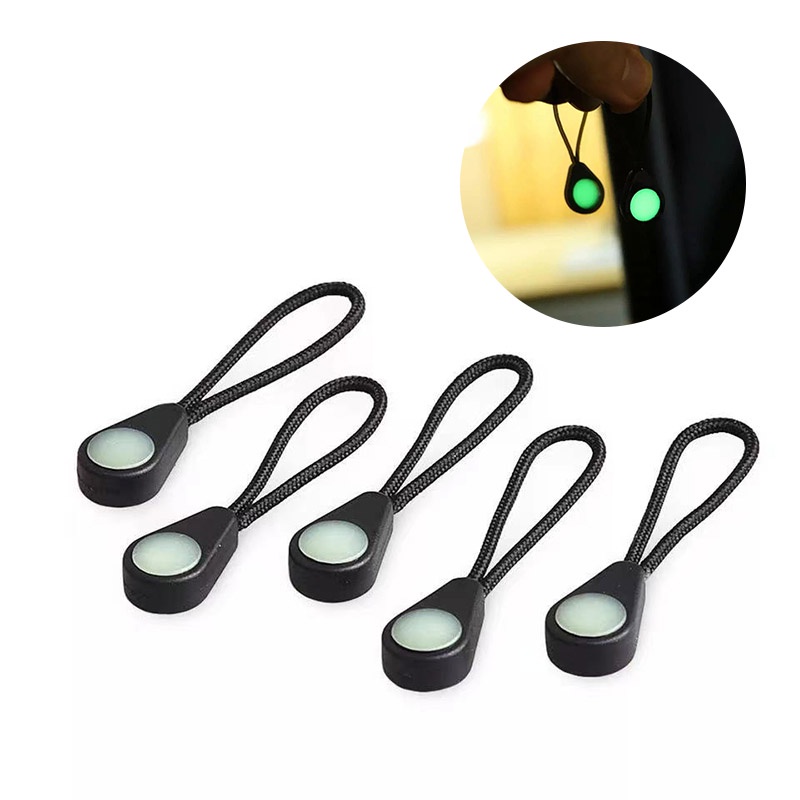 Bộ 5 Dây Khóa Kéo Phát Sáng Trong Bóng Tối Dùng Cắm Trại