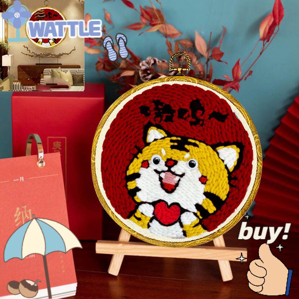 WTTLE Bộ Kim Thêu Thủ Công Hình Hổ Năm Mới Dành Cho Người Mới Bắt Đầu