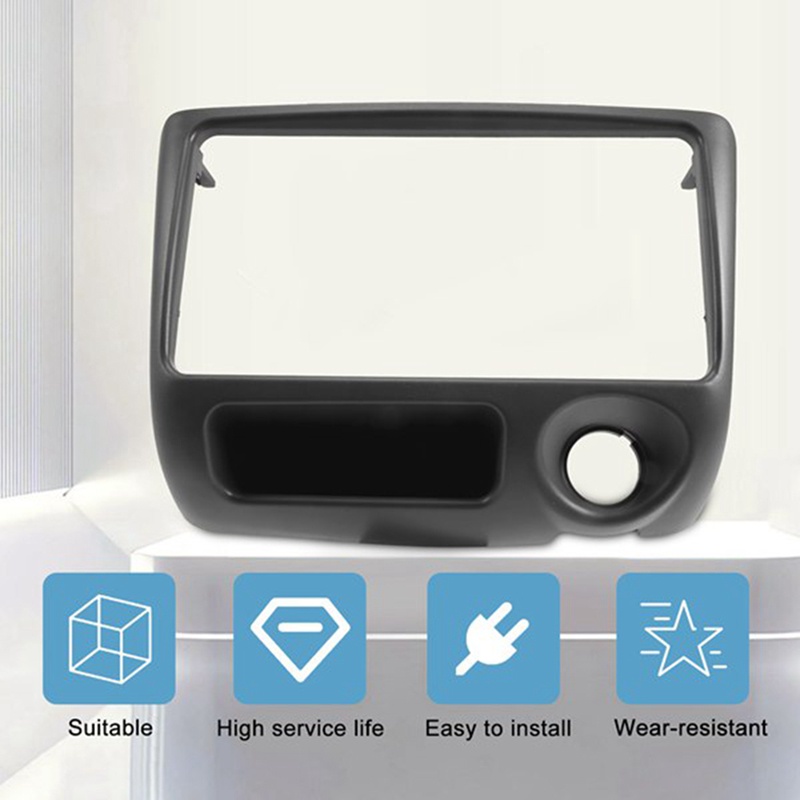 Bộ 2 Khung Viền Màu Đen Bằng Nhựa ABS Cho Radio Xe Hơi Toyota Yaris Echo Vitz 1999-2005 DVD