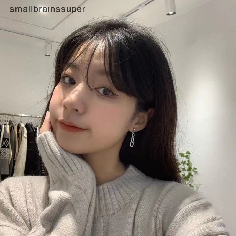 Khuyên Tai Dạng Hạt Xích Màu Bạc Nhỏ Nhắn Phong Cách Punk Thời Trang Cho Nữ SBS