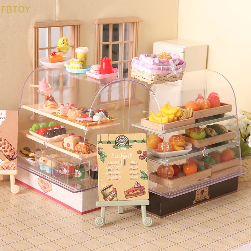 Mô Hình Tủ Trưng Bày Bánh Kem Nhỏ Xinh Trang Trí Nhà Búp Bê Tỉ Lệ 1: 12