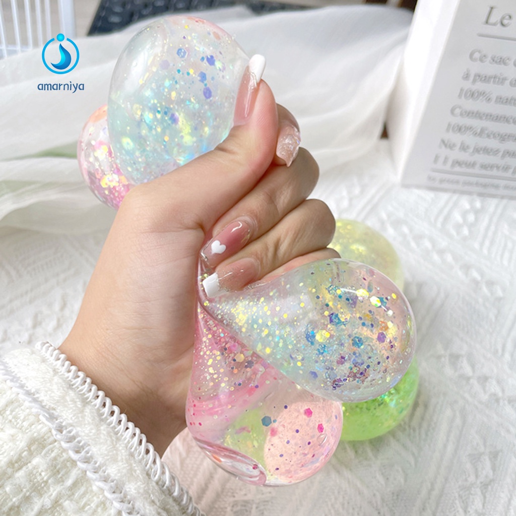 (Shop Amart) Đồ Chơi Bóp Hình Trái Bóng Kim Sa Mềm Giúp Giải Tỏa Căng Thẳng