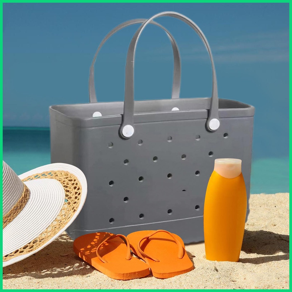 Túi Tote Cao Su Đi Biển / Tập Gym / Bơi Lội Cỡ Lớn Chống Thấm Nước Có Lỗ Thời Trang Cho Nữ