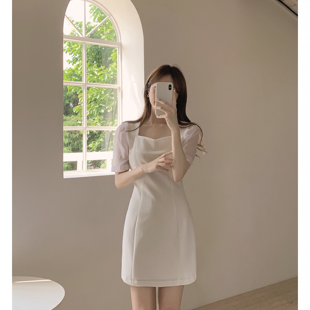 Đầm Dáng Chữ A Tay Ngắn Màu Sắc Thời Trang Mùa Hè Xinh Xắn Cho Nữ