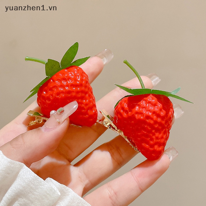 Kẹp Tóc Hình Trái Dâu Tây Dễ Thương Cho Nữ