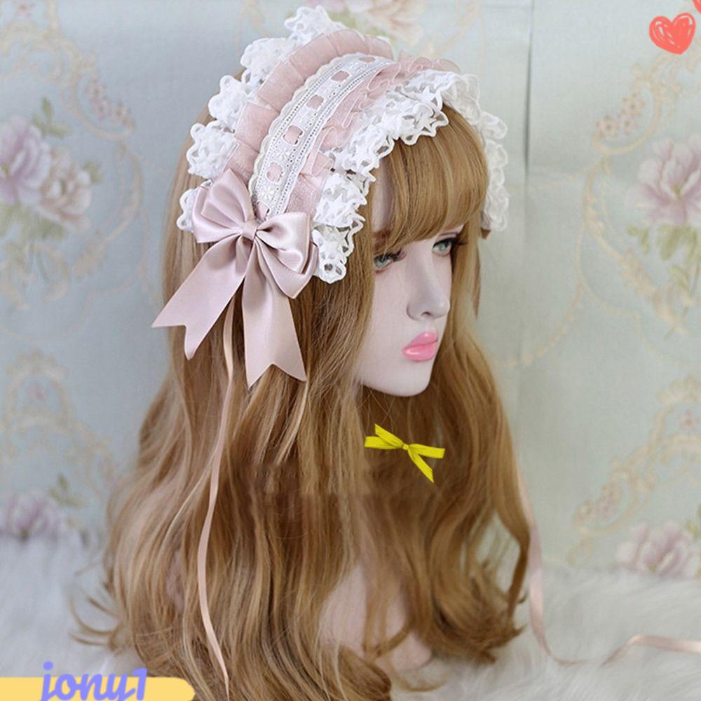 JONYE Kẹp Tóc Phối Bèo Họa Tiết Thêu Phong Cách Lolita