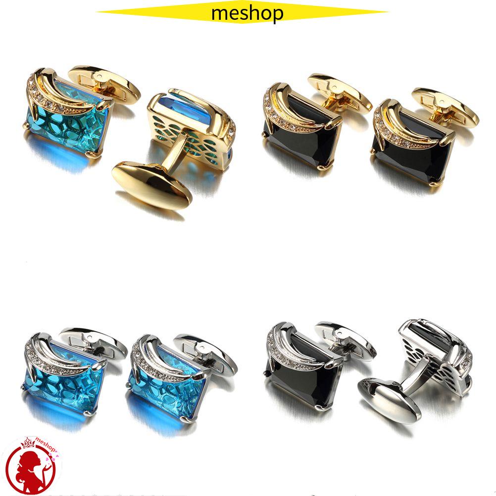 ME Khuy Măng Sét Cà Vạt Bằng Thép Không Gỉ Đính Đá Sang Trọng Cho Nam