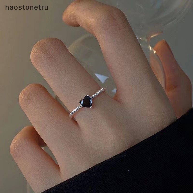 Nhẫn Hở Hình Trái Tim Đính Đá Đơn Giản Màu Sắc Tùy Chỉnh Thời Trang Cho Nữ