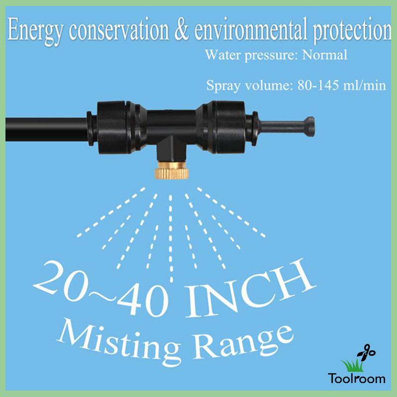 Vòi Phun Sương Làm Mát Ngoài Trời Màu Đen 8M 26FT