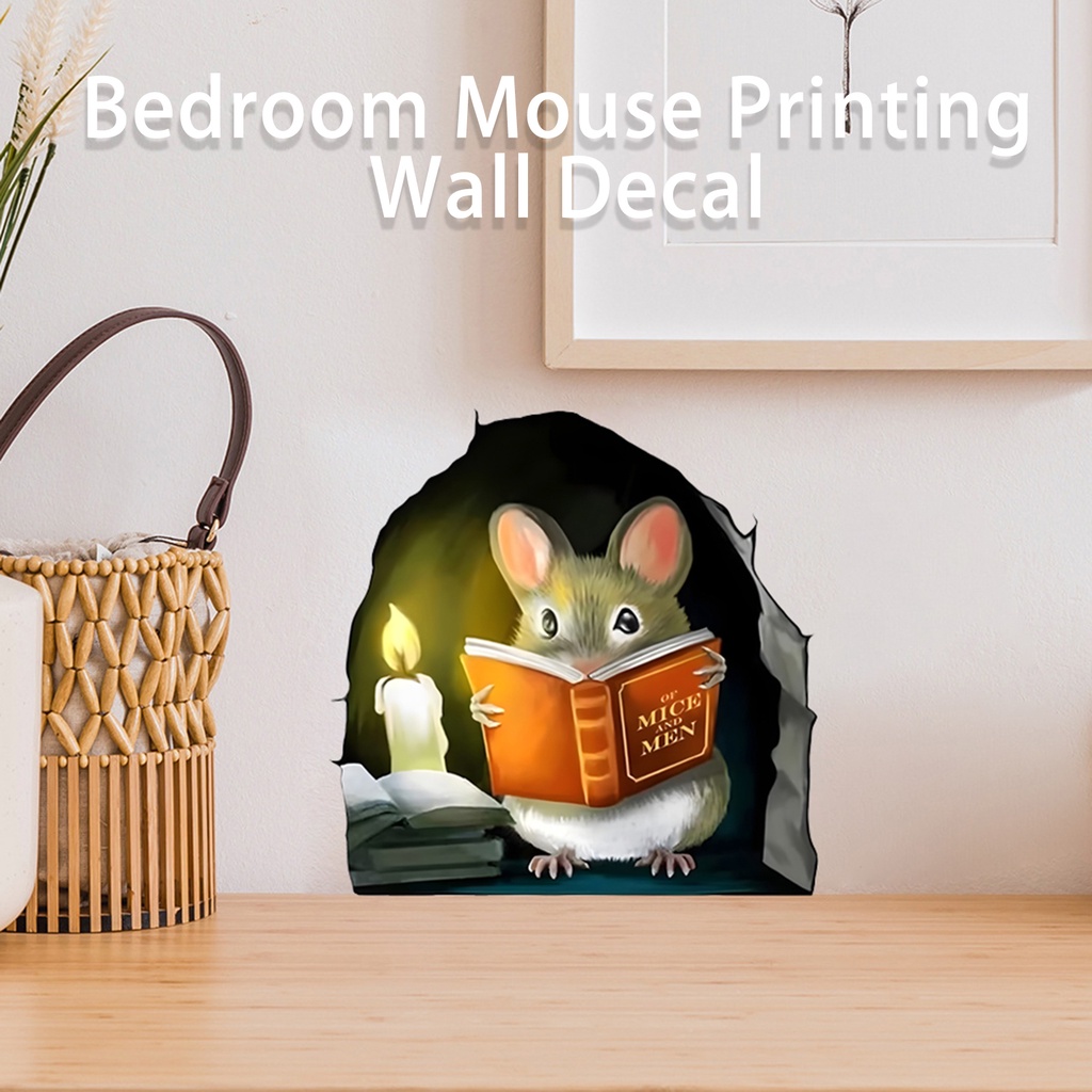 Set 3 Miếng Dán Tường Bằng PVC Chống Nước Tự Dính Hình Chuột Hoạt Hình Có Thể Tháo Gỡ Trang Trí Nhà Cửa