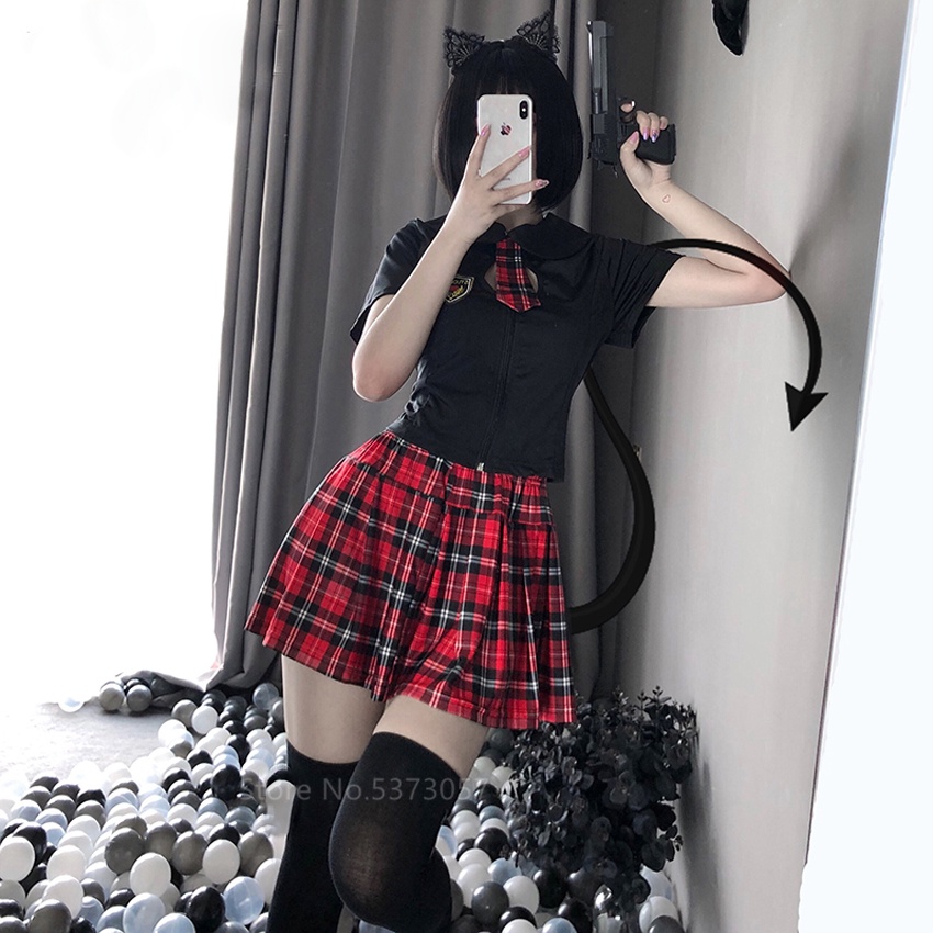 Phụ nữ sexy cosplay đồ lót đồng phục học sinh nữ sinh nữ trang phục khiêu dâm váy babydoll phụ nữ ren váy ngắn trang phục thủy thủ