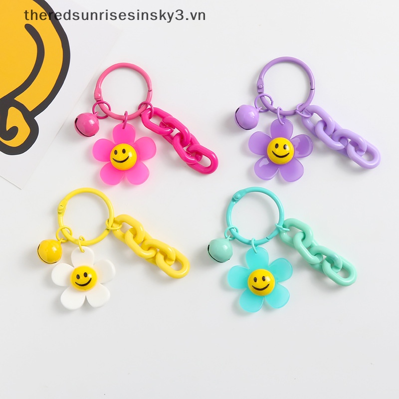 1 Móc Khóa Acrylic Hình Hoa Hướng Dương Cười Nhiều Màu Sắc Dễ Thương