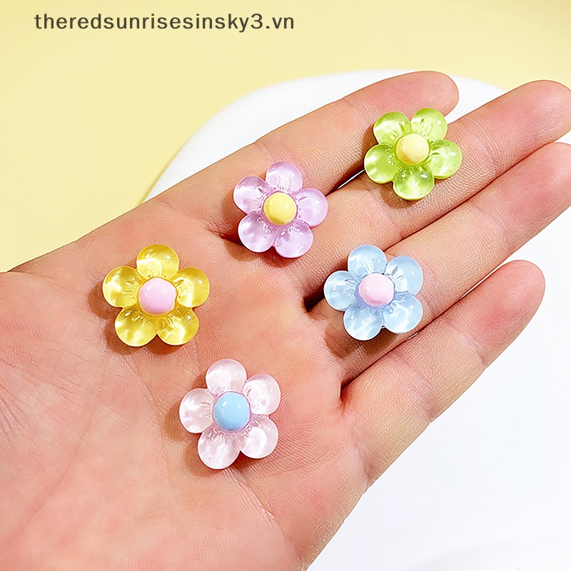 Bộ 20 Bông Hoa Nhựa Resin Trang Trí Sổ Tay Thủ Công