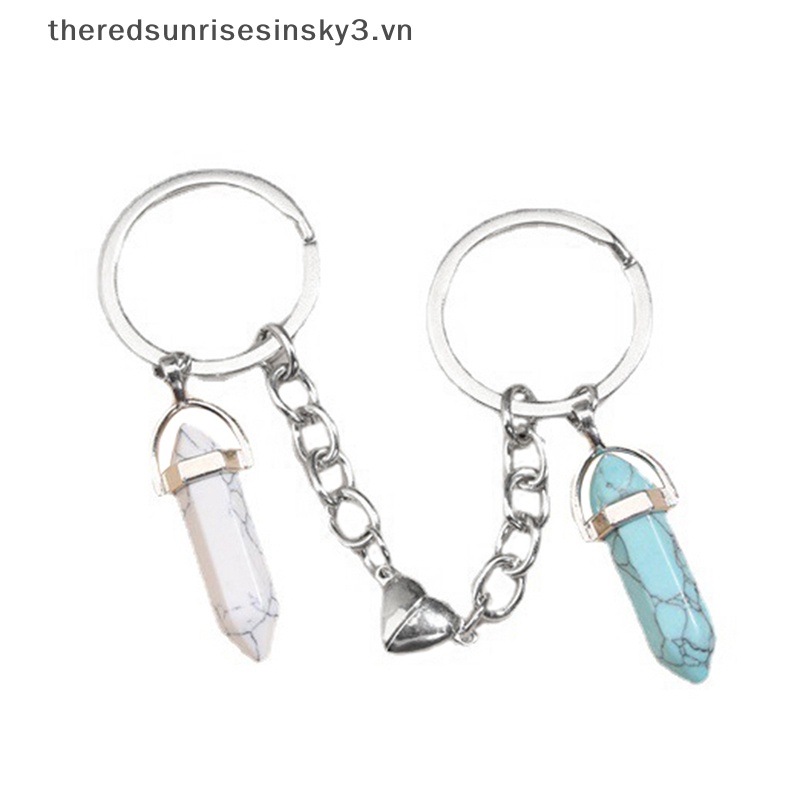 Móc Khóa Hình Trái Tim Đính Đá Pha Lê Từ Tính Thời Trang