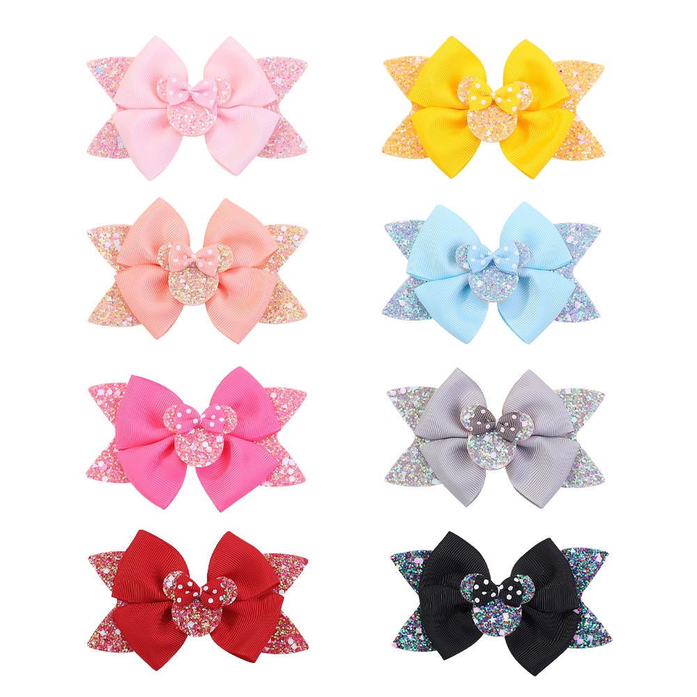 Kẹp tóc KIDSBOWS kiểu nơ lấp lánh dễ thương phong cách Hàn Quốc cho bé gái