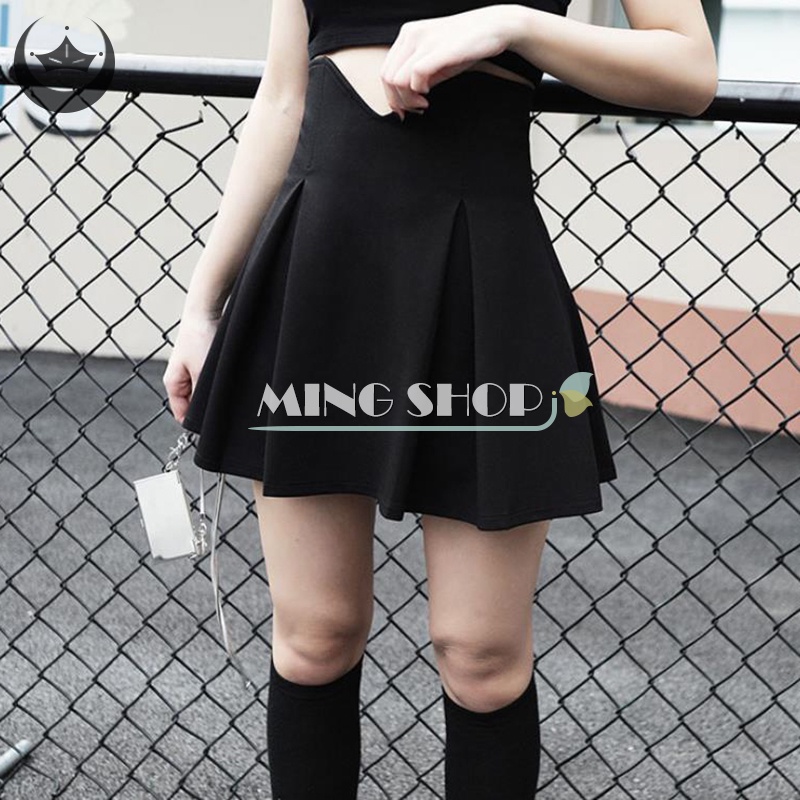 Chân Váy Đen Phong Cách Preppy Kawaii Dễ Phối Đồ Ngọt Ngào Cho Nữ